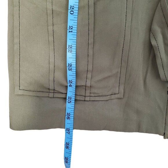 Daniel Rainn Olive Green Jacket With Belt Cargo Pockets Womens Small NWOT - Picture 9 of 11